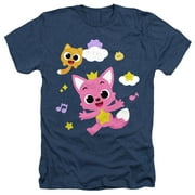 Pinkfong and Ninimo Clouds Unisex Adult Heather T Shirt, Navy Heather, Small