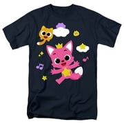 Pinkfong and Ninimo Clouds Unisex Adult T Shirt, Navy, X-Large