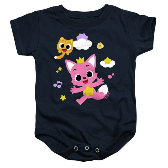 Pinkfong and Ninimo Clouds Unisex Infant Snap Suit for Baby, Navy, Medium