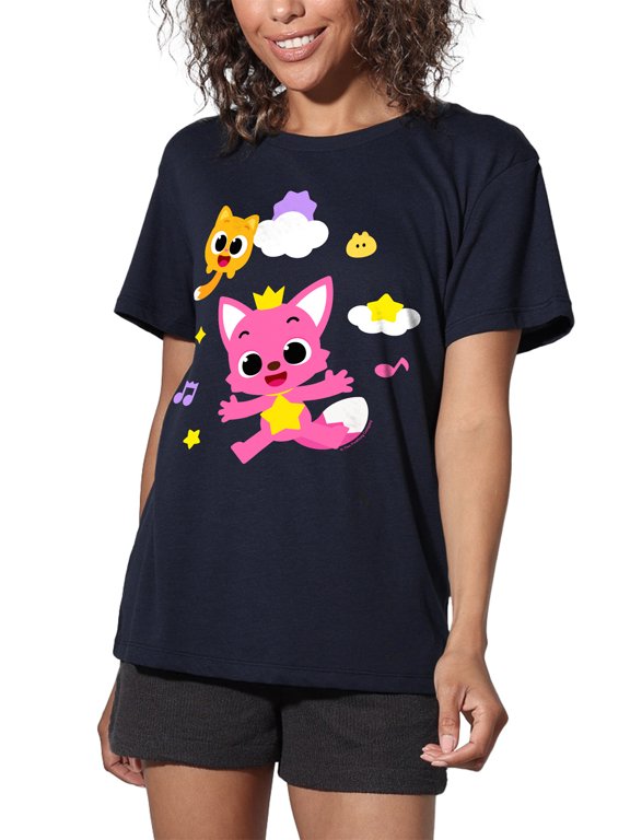 and Ninimo Clouds Women's Loose T-Shirt, Navy, Small