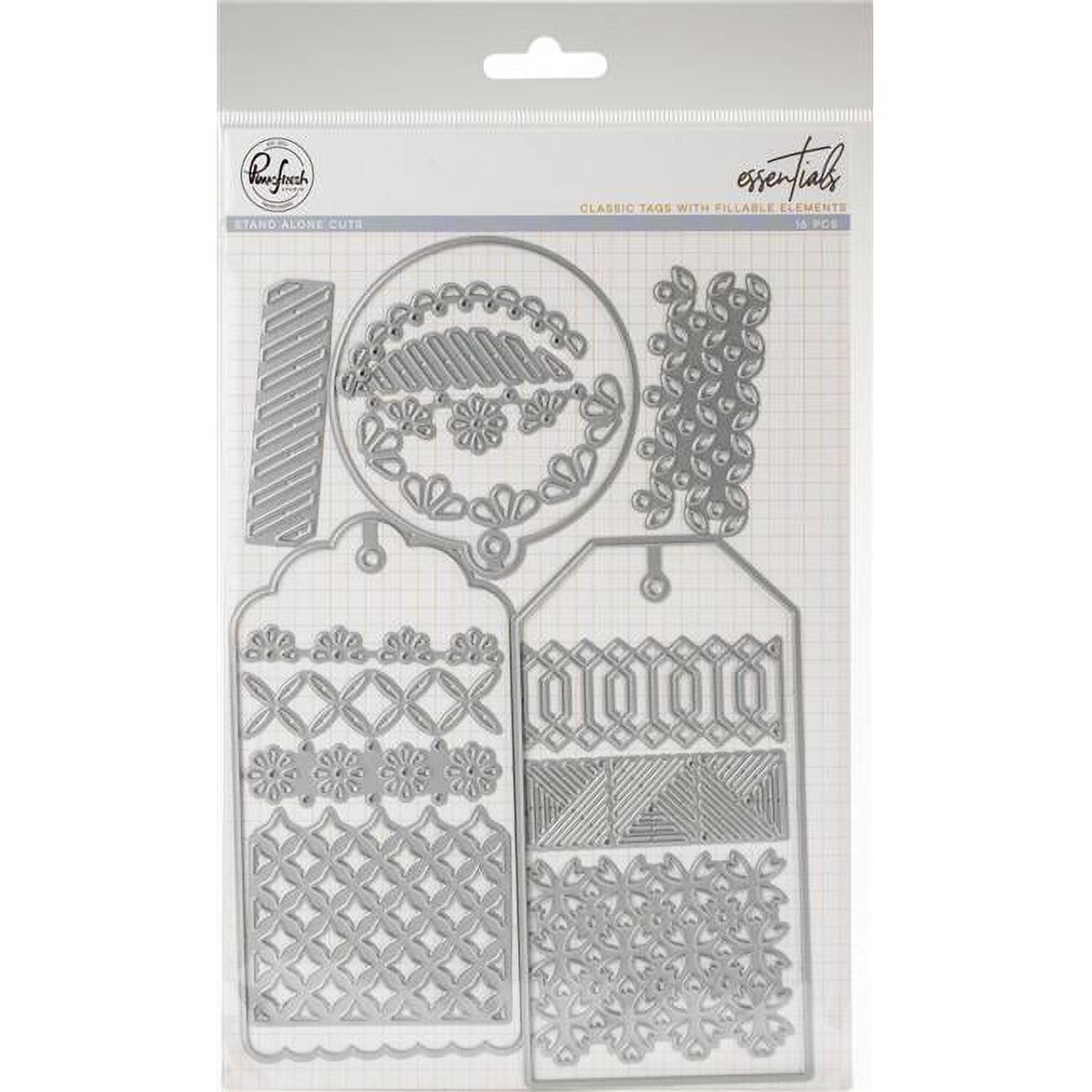 Pinkfresh Studio Essentials Die Set-Classic Tags With Fillable Elements ...