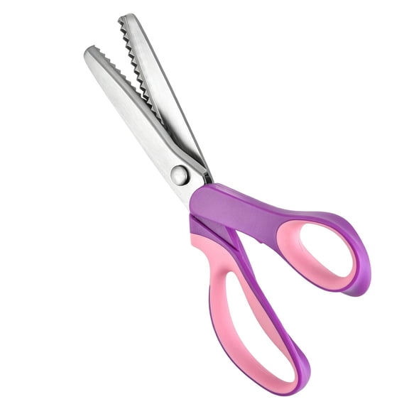 Pinking Shears, 9.25X3.35" Scalloped Fabric Scissors with Grip Handles, Stainless Steel Zig Zag Scissors, Wavy Edge Cutting Shears, Dressmaking Craft Scissors for Sewing, Fabric Trimming Shears
