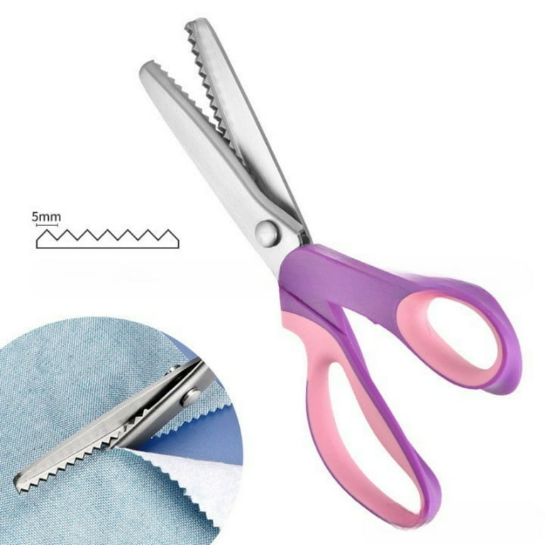 Pinking Shears for Fabric Cutting Zig Zag Scissors Scrapbook Scissors Decorative Edge for Adults Great for Many Kinds of Sewing Fabrics Leather and