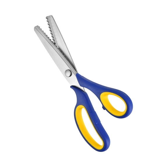 Pinking Shears, Zig Zag Scissors for Fabric, Professional Handheld Dressmaking, Zigzag Cut for No-Fray Fabric, Sewing & Craft Edging (B)