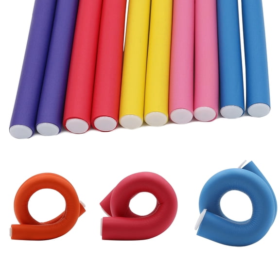 Pinkiou 30 PCS Flexi Rods for Hair, 9.45" Heatless Curling Rods No Heat Hair Rollers, 3 Sizes Large Soft Foam Flexible Twist Hair Curlers for Overnight Curls - Long & Short Hair
