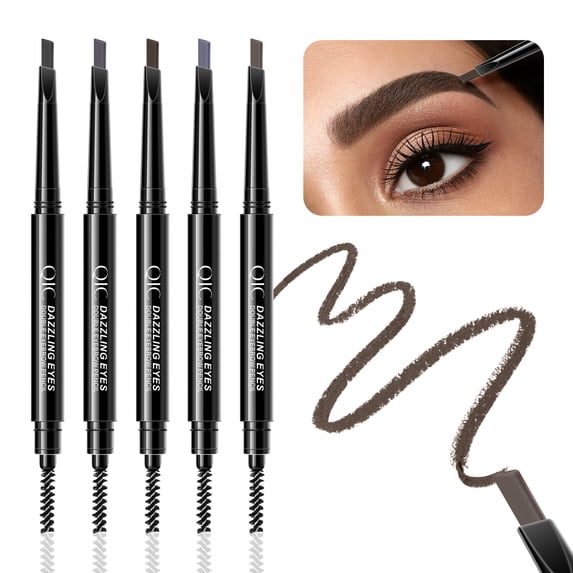 Pinkiou 5Pcs Eyebrow Pencil, Ultra Slim Defining Eyebrow Makeup Pencil, Waterproof, Longwearing, Professional Brow Enhancing Kit with Eyebrow Brush