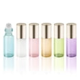 thumbnail image 1 of Pinkiou Empty Roll on Bottles for Essential Oils, 6Pcs 5ml Glass Roll on Bottles Refillables, Eco-Friendly Refillable Clear Perfume Sample Bottles with Stainless Steel Roller Ball, 1 of 6