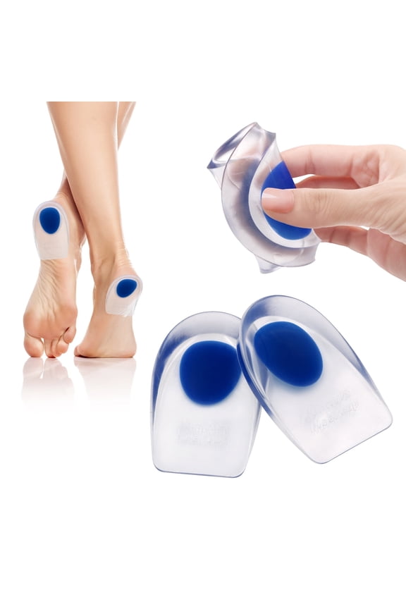 Heel Cups for Heel Pain Plantar Fasciitis Shoe Inserts - Gel Heel Inserts Heel Cups for Plantar Fasciitis Heel Orthopedic Cushion Foot Pain Relief Protectors