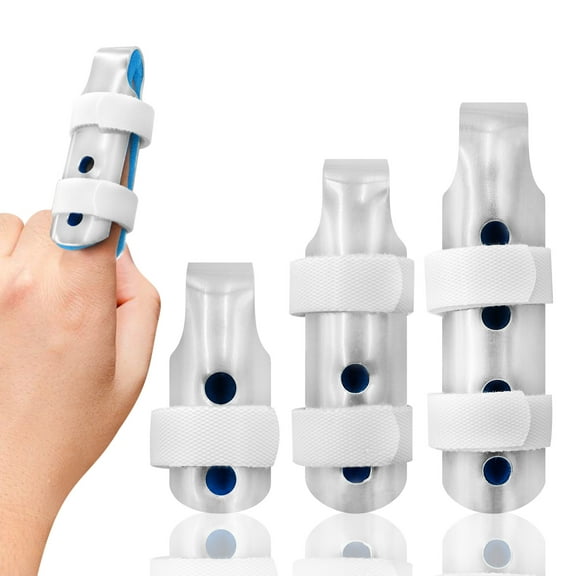 Pinkiou Metal Finger Splints and Braces, 3PCS Finger Support Brace Finger Stabilizer with Soft Foam Interior and Loop Straps for Broken Fingers Straightening Arthritis Knuckle Immobilization