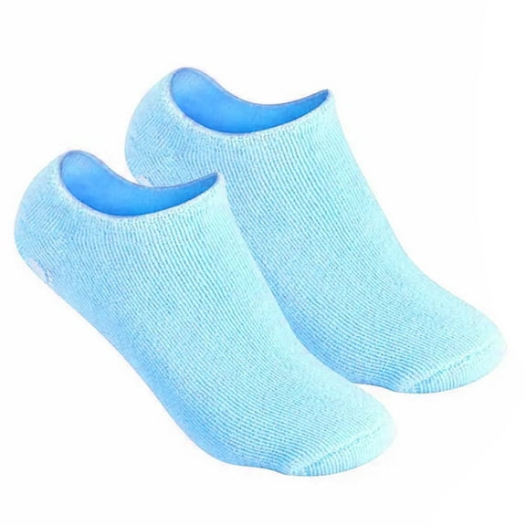 Pinkiou Moisturizing Socks for Dry Feet Heel Cracked Treatment Aloe Socks Soften Feet Gel Socks Pedicure Booties with Essential Oils Vitamins for Women (blue)