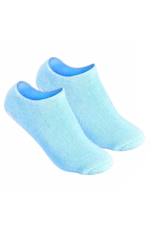 Moisturizing Socks for Dry Feet Heel Cracked Treatment Aloe Socks Soften Feet Gel Socks Pedicure Booties with Essential Oils Vitamins for Women (blue)