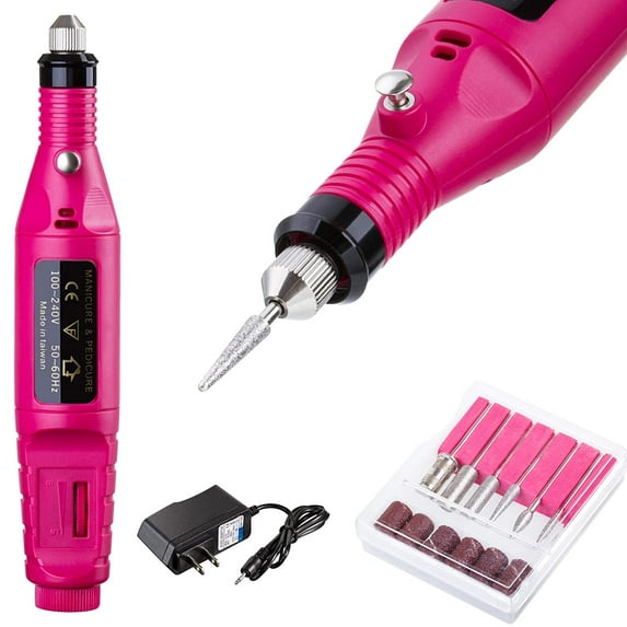 Pinkiou Portable Electric Nail Drills for Acrylic Nails Brush Professional Nail File Kit Pen Shape Electric Nail Drill Manicure Filer Kit
