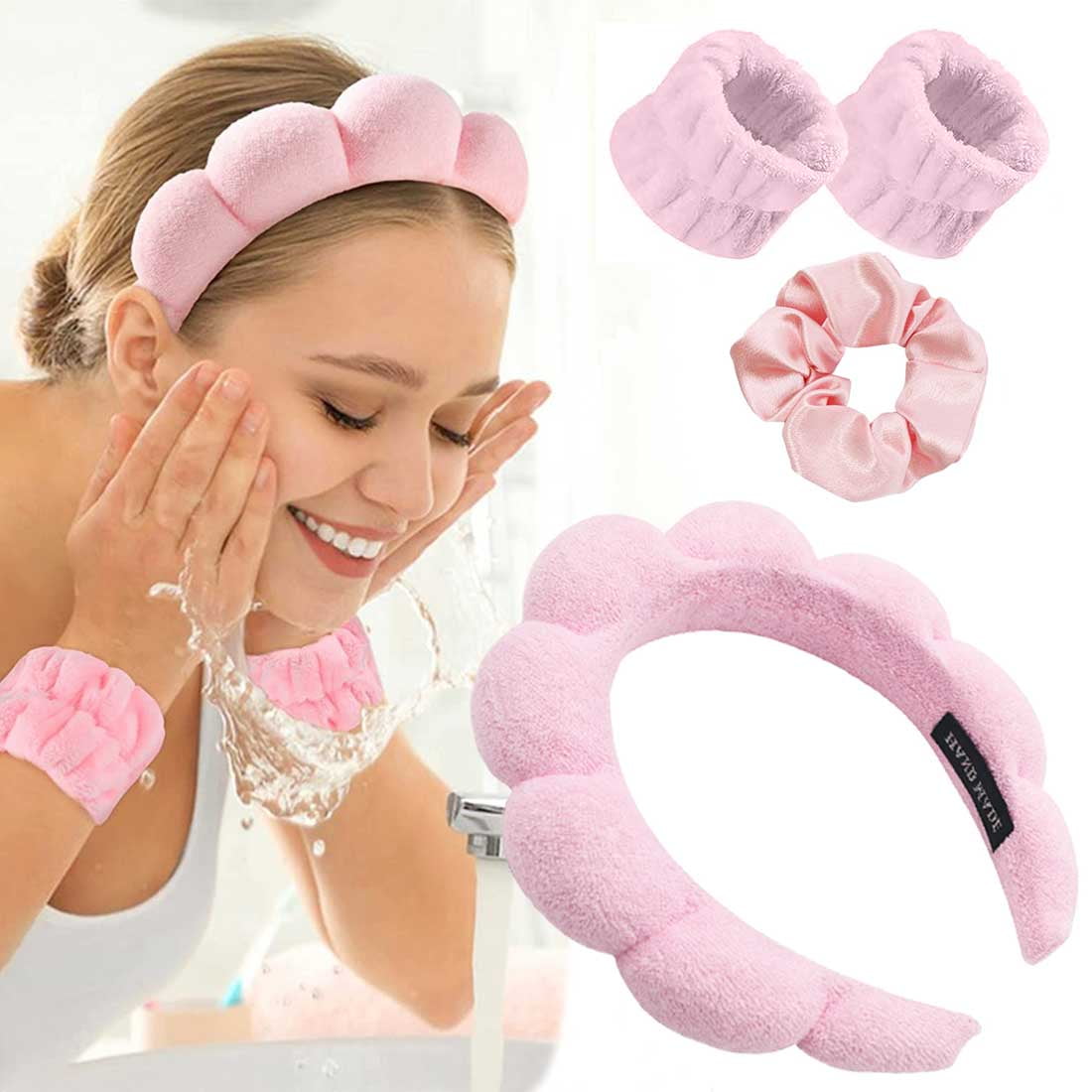  Aopwsrlyi Spa Headband for Women,Puffy Spa Headband mimi and  co spa headband for Washing Face Makeup Headbands(Pink,One Size) : Beauty &  Personal Care