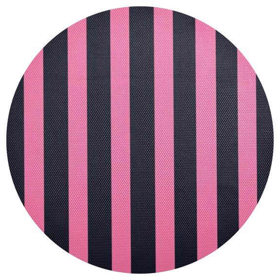 Pinkish Black Wide Stripes PVC Round Grid Placemat Table Mat 1 Pc 15.4" x 15.4"