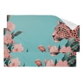 thumbnail image 1 of Pinkish Flowers and Leopard Leaves Hand Towel Absorbent Bath Towels for Bathroom Sports Gym 28" x 14" Set of 2, 1 of 8
