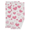 thumbnail image 1 of Pinkish Hearts Valentine Love Hand Towel Absorbent Bath Towels for Bathroom Sports Gym 28" x 14" Set of 2, 1 of 8