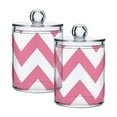 thumbnail image 1 of Pinkish V Lines Translucent Plastic Cans Storage Canisters with Lid Set of 2, 1 of 7