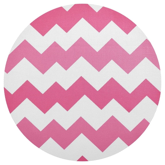 Pinkish V-shaped Lines PVC Round Grid Placemat Table Mat 1 Pc 15.4" x 15.4"