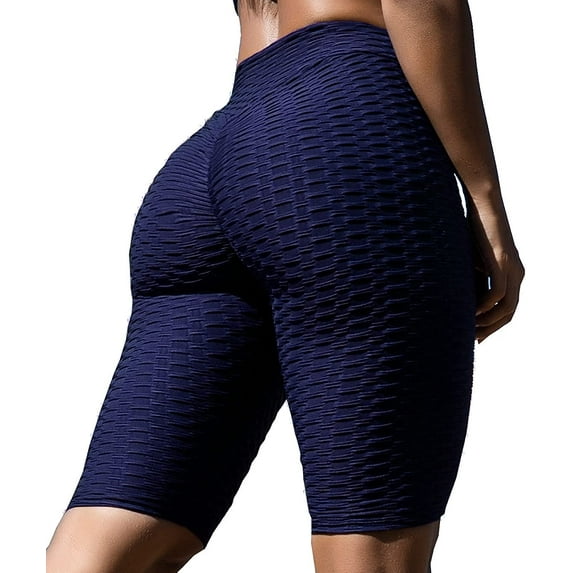 Pinkletic Biker Shorts for Women High Waist - Breathable, Stretchy, Non-See Through, Anti-Cellulite Casual Bermuda. Stretch Leggings for Biking, Yoga, Running and Workout - Navy XL