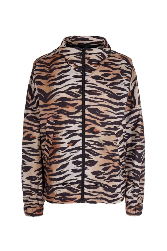 Animal Print Cropped Jacket With Classic Collar (Women's)