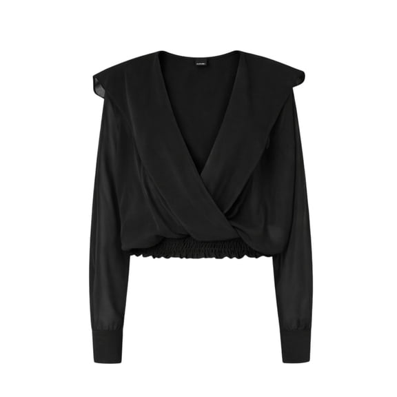 Pinko Castiglione Voile Cropped Elastic Blouse (Women's)
