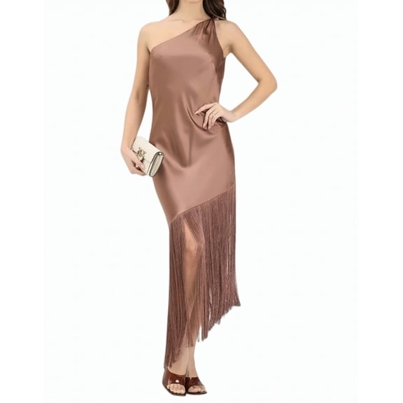 Pinko Kiwi Satin One Shoulder Dress (Women's)