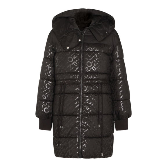 Pinko Long Padded Coat With Quilted Design And Glossy Monogram (Women's)