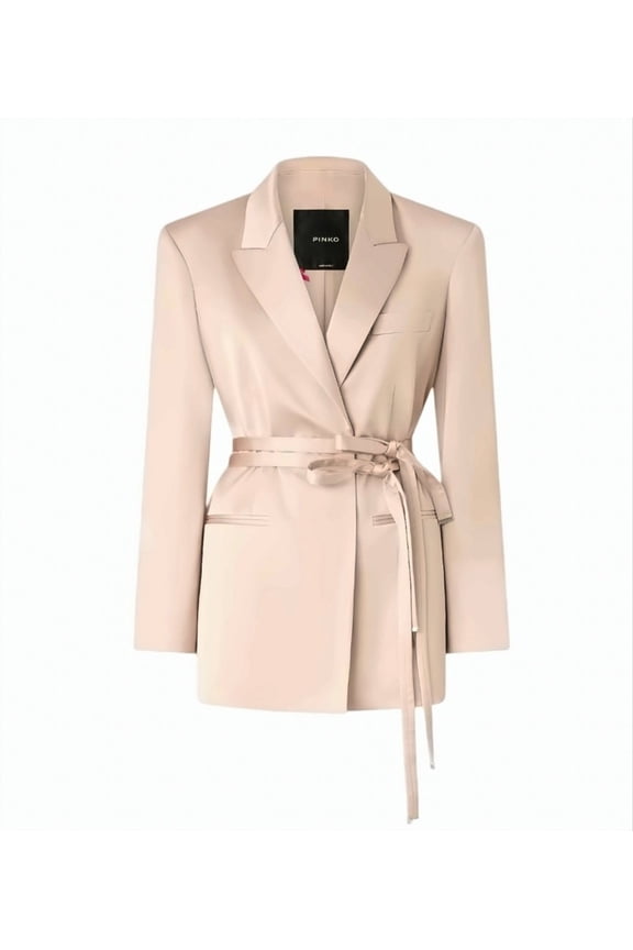 Rapa Satin Belted Blazer Jacket (Women's)