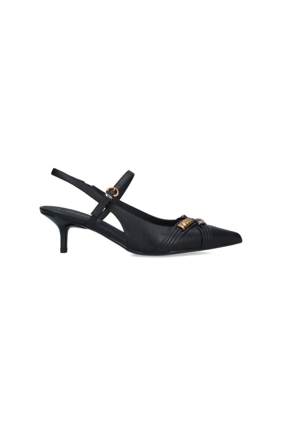 Black Gloria 18 Leather Slingback Pumps Black (Women's)