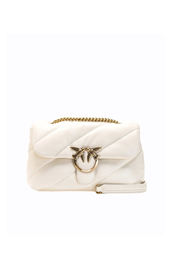 Women's Love Puff Classic Quilted Shoulder Bag White