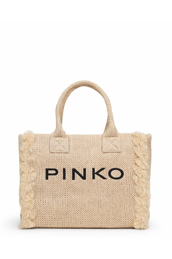Women's Beach Shopper Embroidered Raffia Bag Neutrals