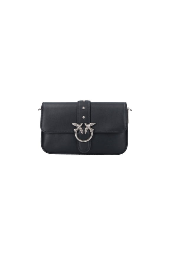 Women's Black Love Bag Slouchy Leather Bag Black