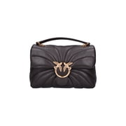 Pinko Womens Brown Quilted Leather Large Love Bag Puff Shoulder Bag Brown