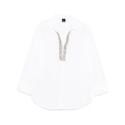 Pinko White Long Sleeve Shirt With Classic Collar Women's
