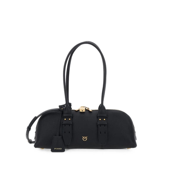Pinko Women's Horizontal Big Sheep Handbag With Gold Accents Black