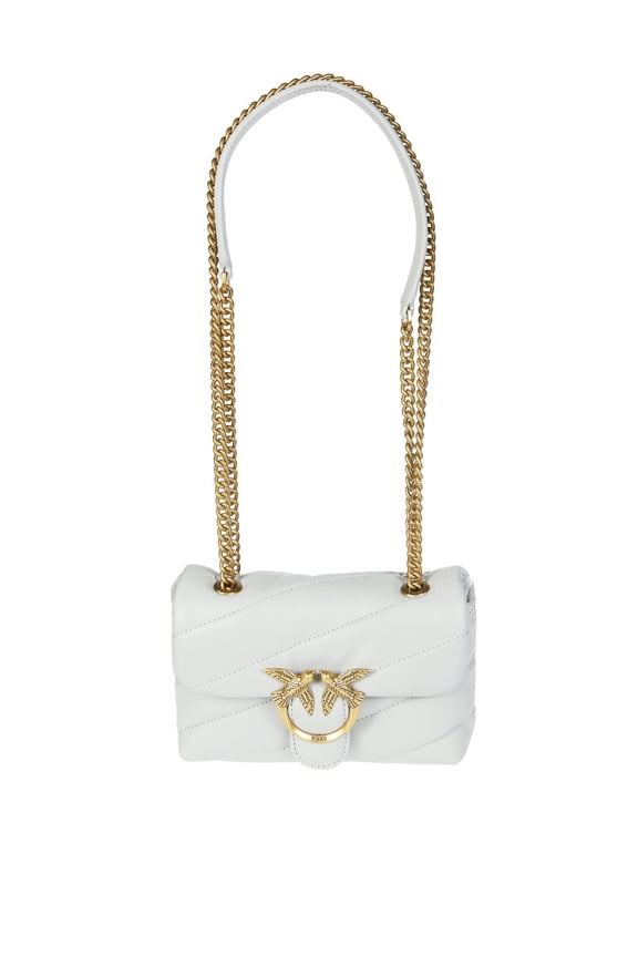 Women's Quilted Baby Sheep Nappa Shoulder Bag White
