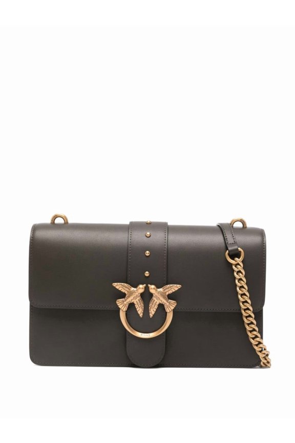 Women's Rectangular Structured Bag With Signature Bird Clasp Brown