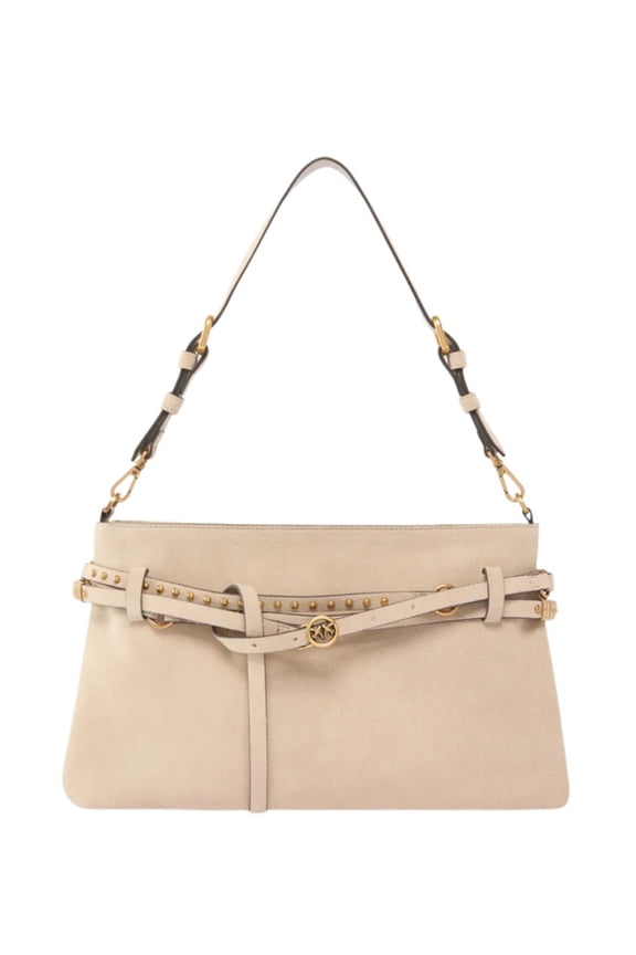 Women's Structured Medium Gold-Tone Handbag Neutrals