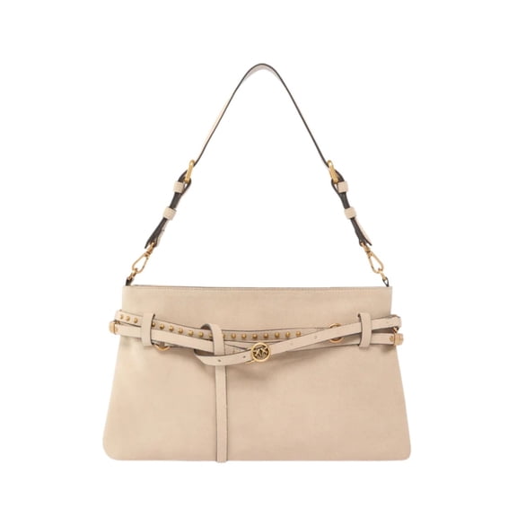 Pinko Women's Structured Medium Gold-Tone Handbag Neutrals