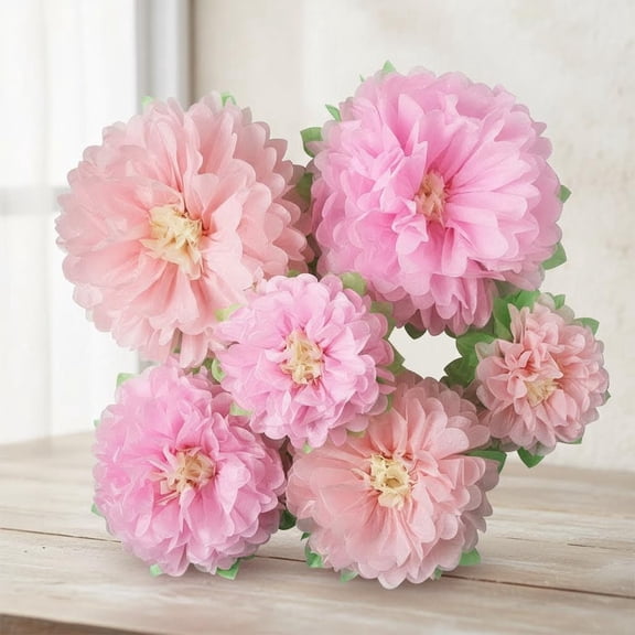 Pinks Flowers Decoration Artificial Tissue Paper Peony Wall Bridal Shower Centerpiece Tea Party