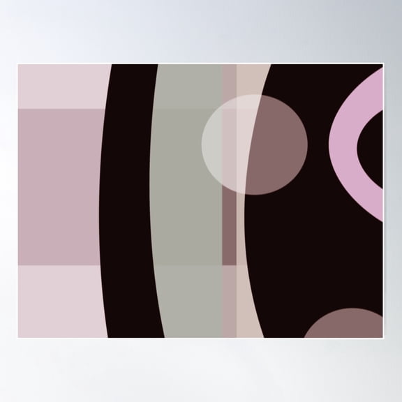 Pinks Mindful Moment Flat Colour Abstract Artwork Artist Jenny Meehan Poster Wall Art, Modern Wall Decor For Living Room Bedroom, 12x18 UNFRAMED