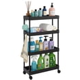thumbnail image 1 of Pinksheep Slim Rolling Storage Cart, 4Tier Bathroom Organizer Utility Carts Shelving Unit with Wheels for Kitchen, Black, 1 of 7