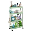 thumbnail image 1 of Pinksheep Slim Rolling Storage Cart, 4Tier Bathroom Organizer Utility Carts Shelving Unit with Wheels for Kitchen, Green, 1 of 7