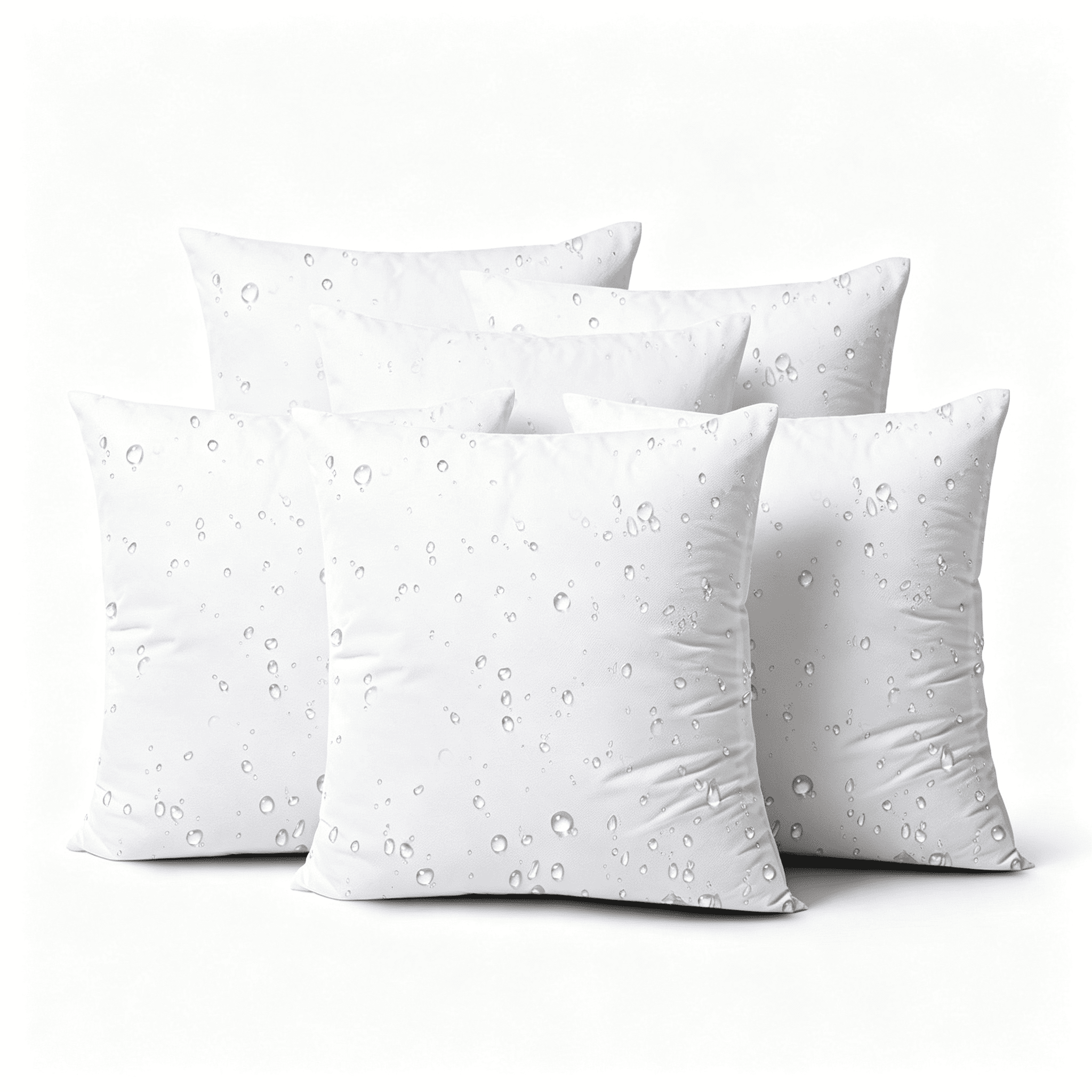 Pinktail Waterproof Outdoor Pillow Inserts, 22 x 22 in, 6 Pack Square All-Weather Cushion Inserts for Patio Furniture, Sofa, Chair