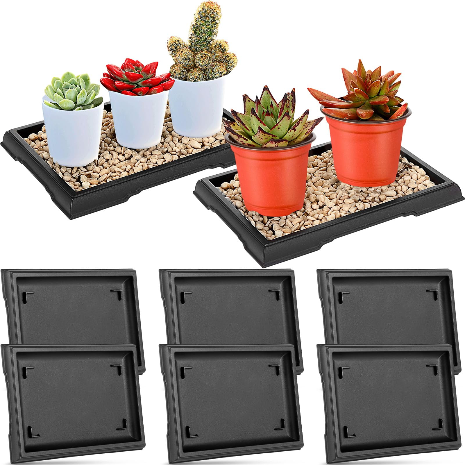 Pinkunn 6 Pieces Bonsai EC36 Humidity Tray Resin Humidity Tray