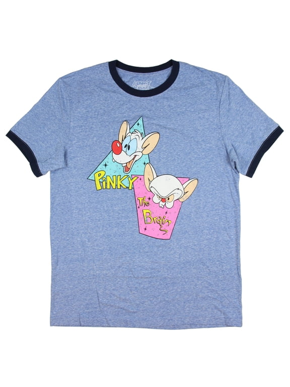 Pinky And The Brain Distressed Ringer T-Shirt (Large)