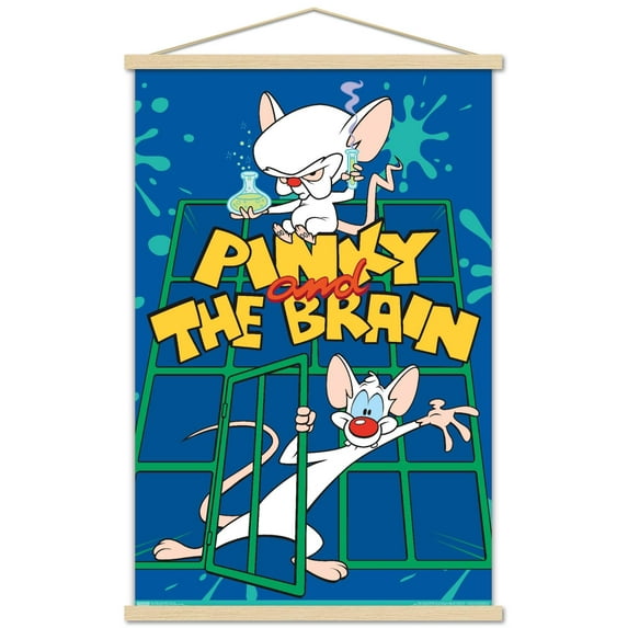 Pinky And The Brain - Key Art Wall Poster with Wooden Magnetic Frame, 22.375" x 34"