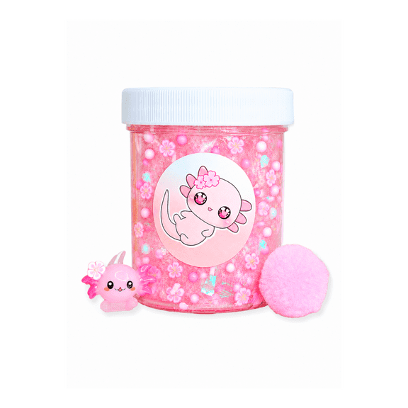 Hoshimi Slimes Pinky Axolotl Slime - Pink Clear Pigment Slime & Charms 4oz
