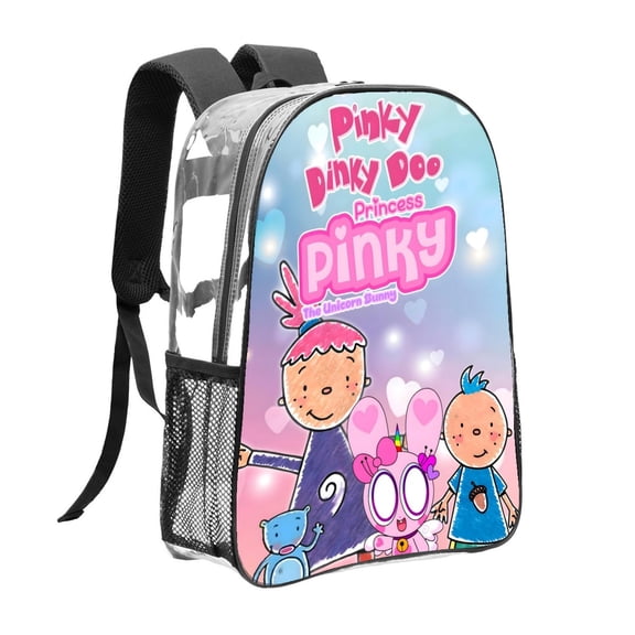 Pinky Dinky Doo-theme Clear Backpack Heavy Duty Transparent Bag See Through Bookbag for Work, Sport, College, Travel12.2X16.9"(31X43cm)