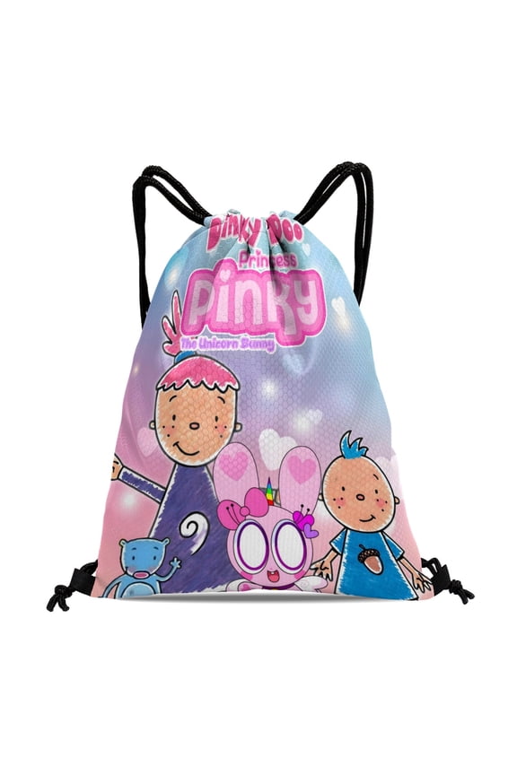 Pinky Dinky Doo-theme Drawstring Backpack Sports Gym Bag Water Resistant String Bag Cinch Bag12"X16"30X40cm